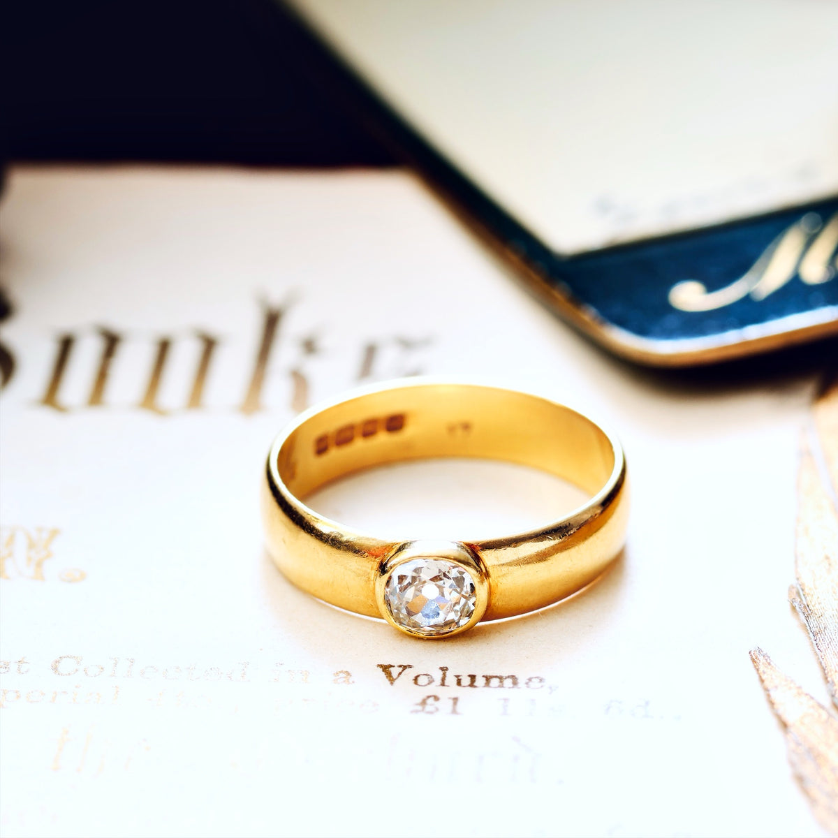 Antique Recycled Hand Cut Diamond Band Ring