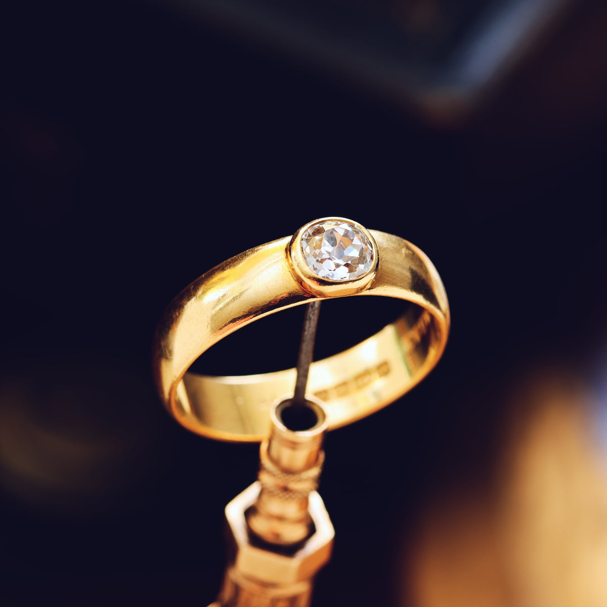 Recycled Antique Hand Cut Diamond Band Ring
