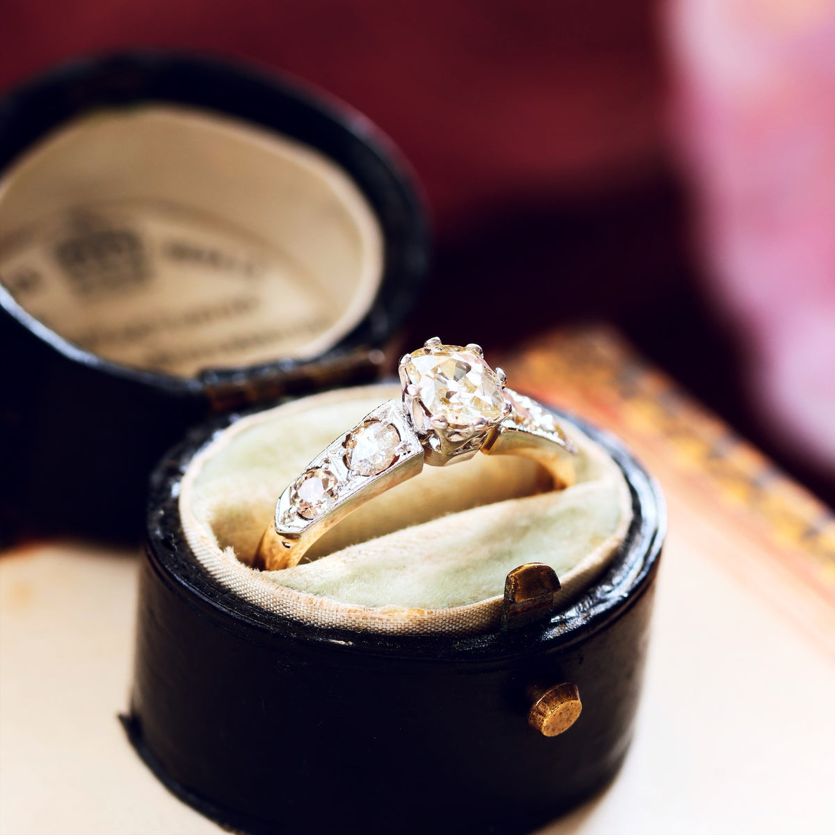 Antique Recycled Hand Cut Diamond Engagement Ring