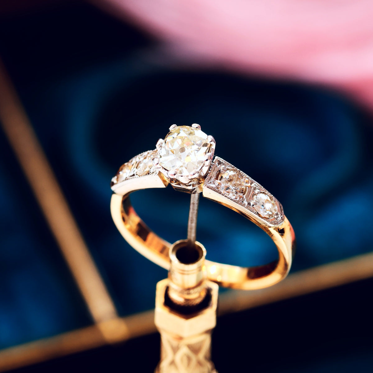 Antique Recycled Hand Cut Diamond Engagement Ring