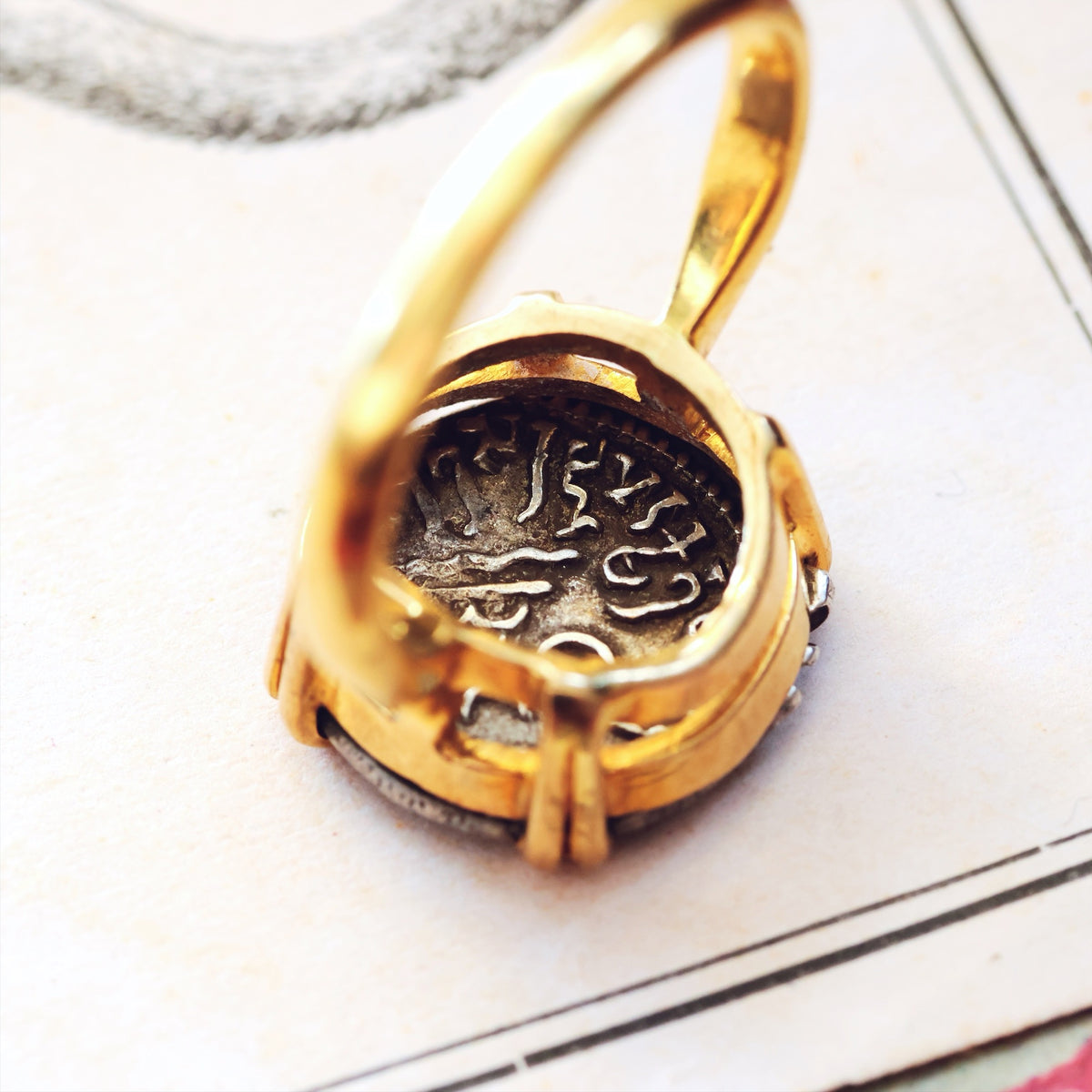 Unique Antique Rudrasimha Ist Drachm Coin Ring