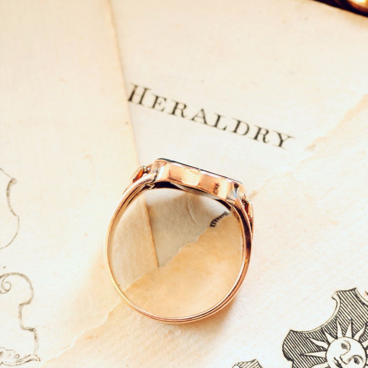 Antique Shield Shaped Bloodstone Signet Ring
