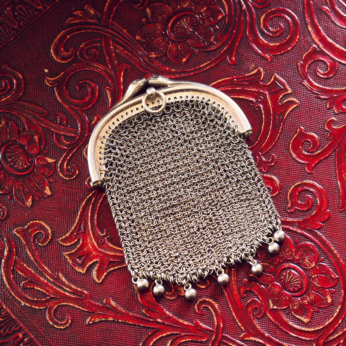A Small Antique Silver Coin Purse Guarded by Snakes
