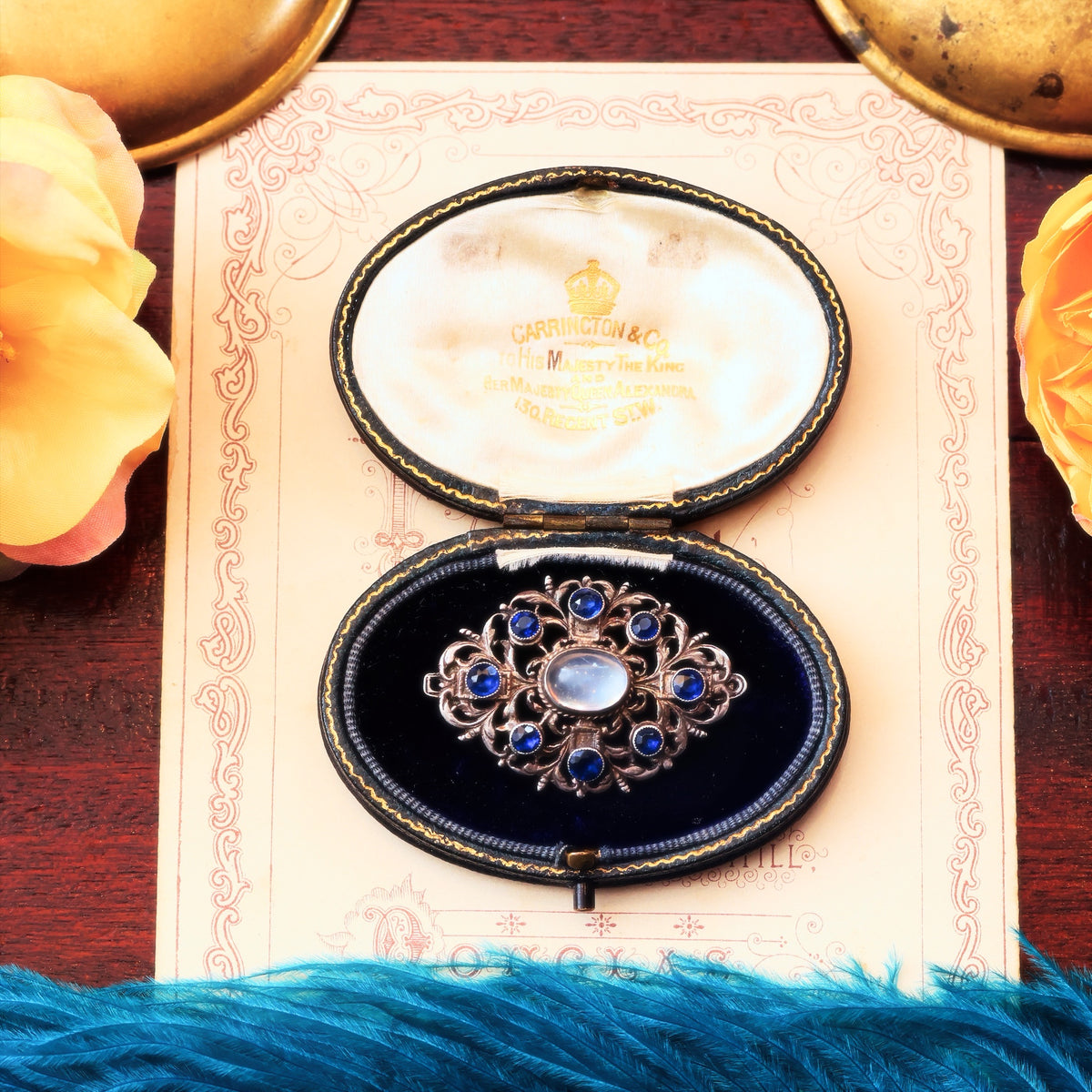 Entrancing Silver Moonstone Austro-Hungarian Brooch