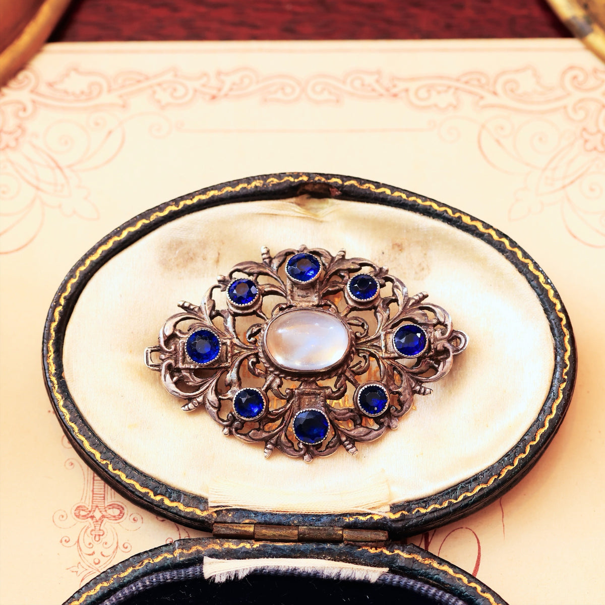 Entrancing Silver Moonstone Austro-Hungarian Brooch