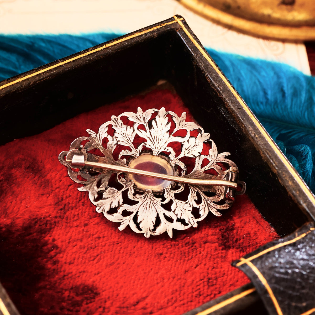 Entrancing Silver Moonstone Austro-Hungarian Brooch