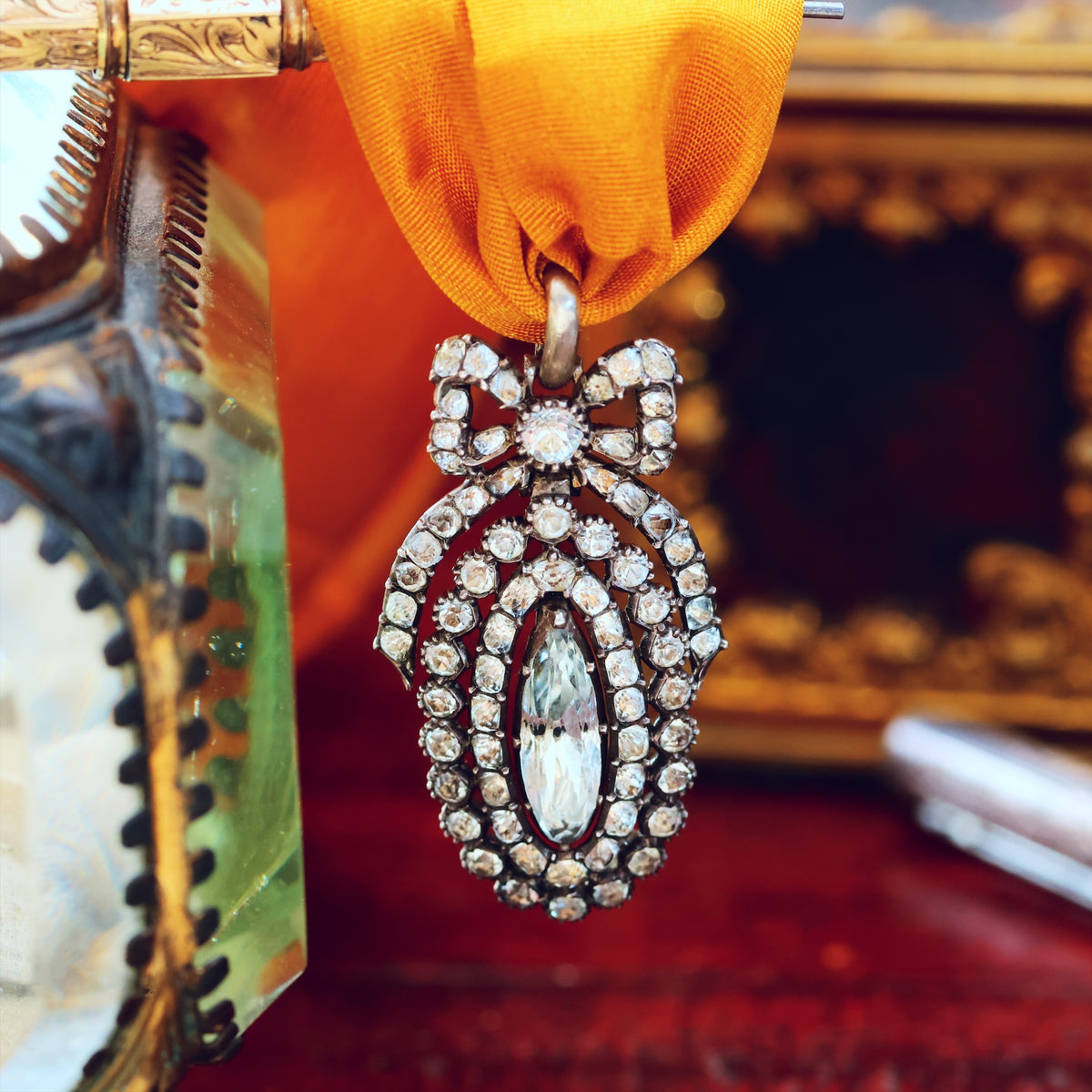 Antique Silver Rock Crystal Pendant