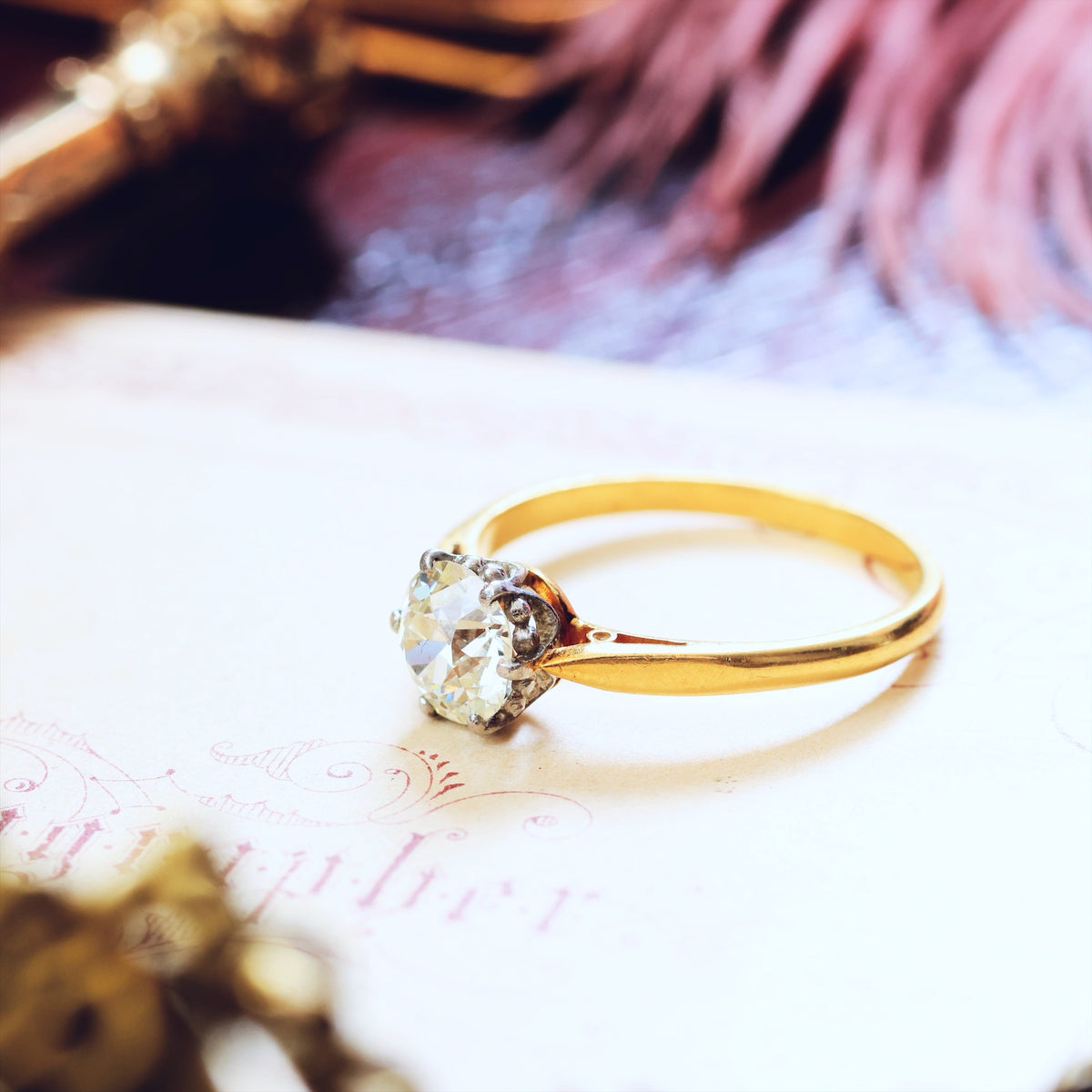 Antique 'Tiffany' Style Diamond Engagement Ring
