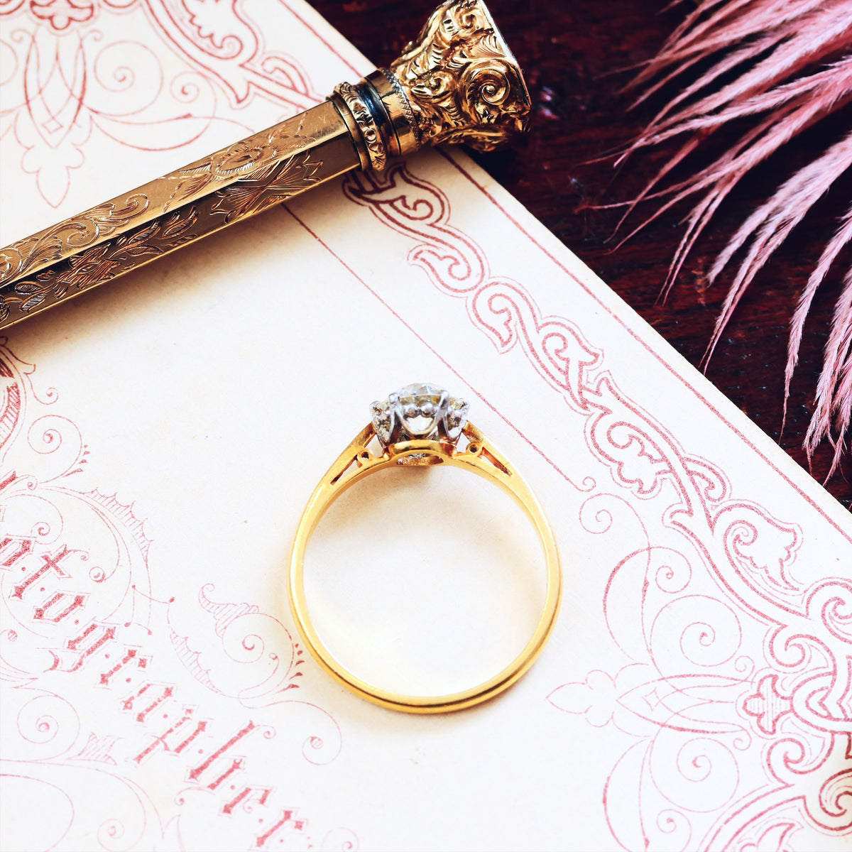Antique 'Tiffany' Style Diamond Engagement Ring