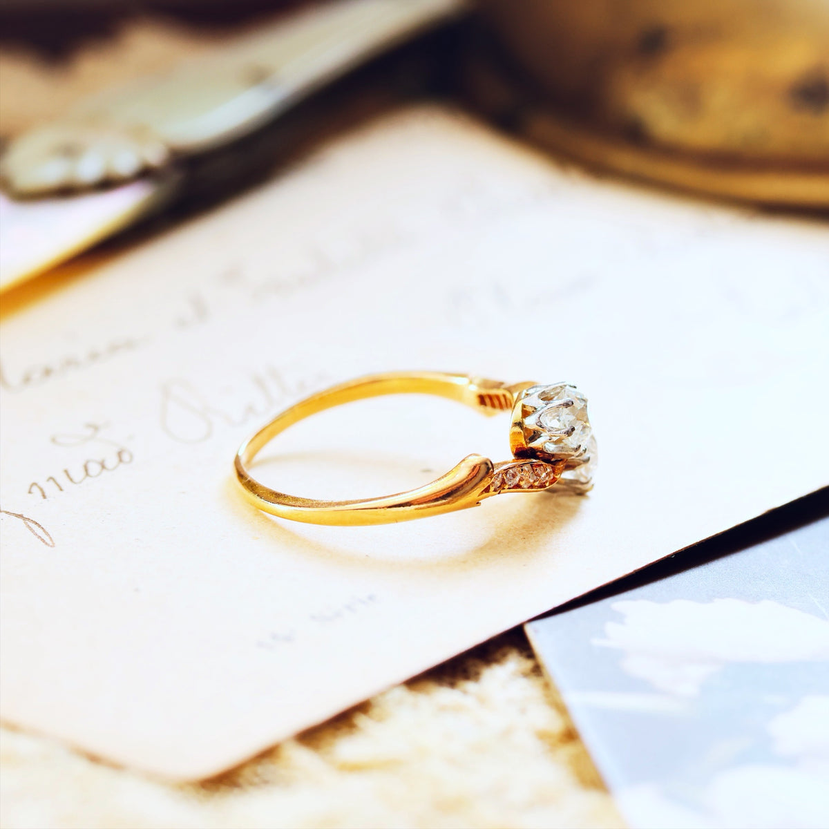 Romantic Antique 'Toi et Moi' Diamond Engagement Ring