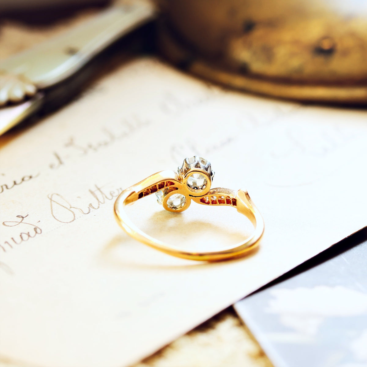 Romantic Antique 'Toi et Moi' Diamond Engagement Ring