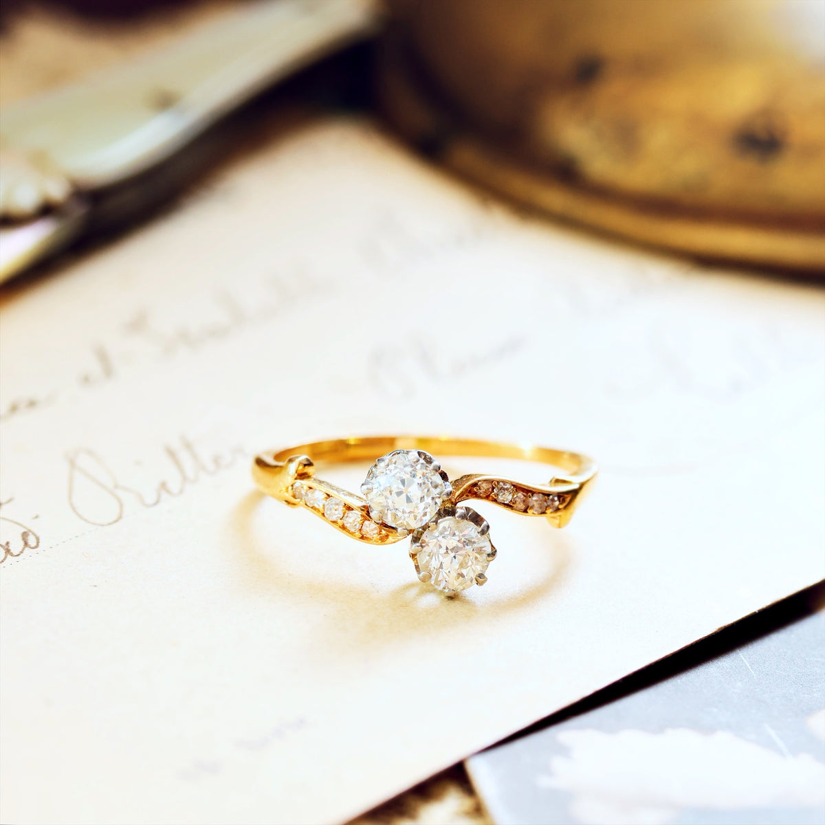 Romantic Antique 'Toi et Moi' Diamond Engagement Ring
