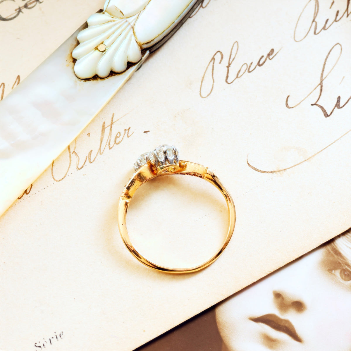 Romantic Antique 'Toi et Moi' Diamond Engagement Ring