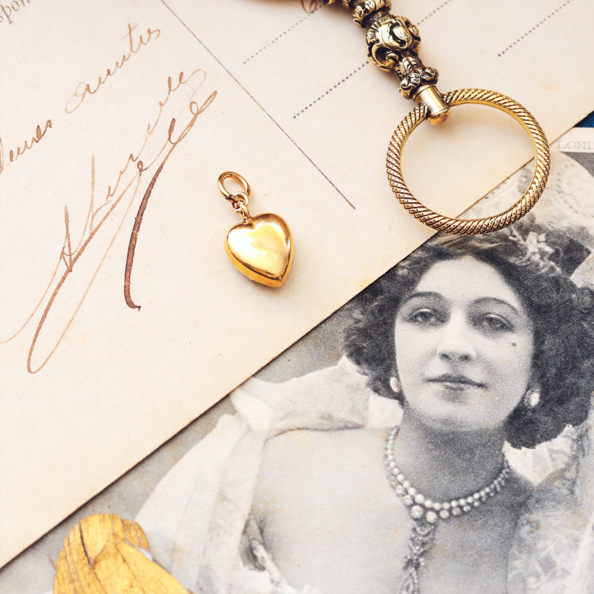 Antique Victorian 15ct Gold Wild Pearl Heart Pendant