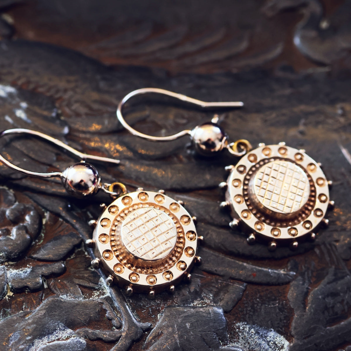 Antique Victorian Silver Aesthetic Movement Earrings