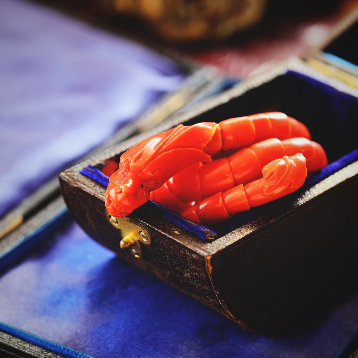 Scarce Mid Victorian Coral Serpent Bracelet
