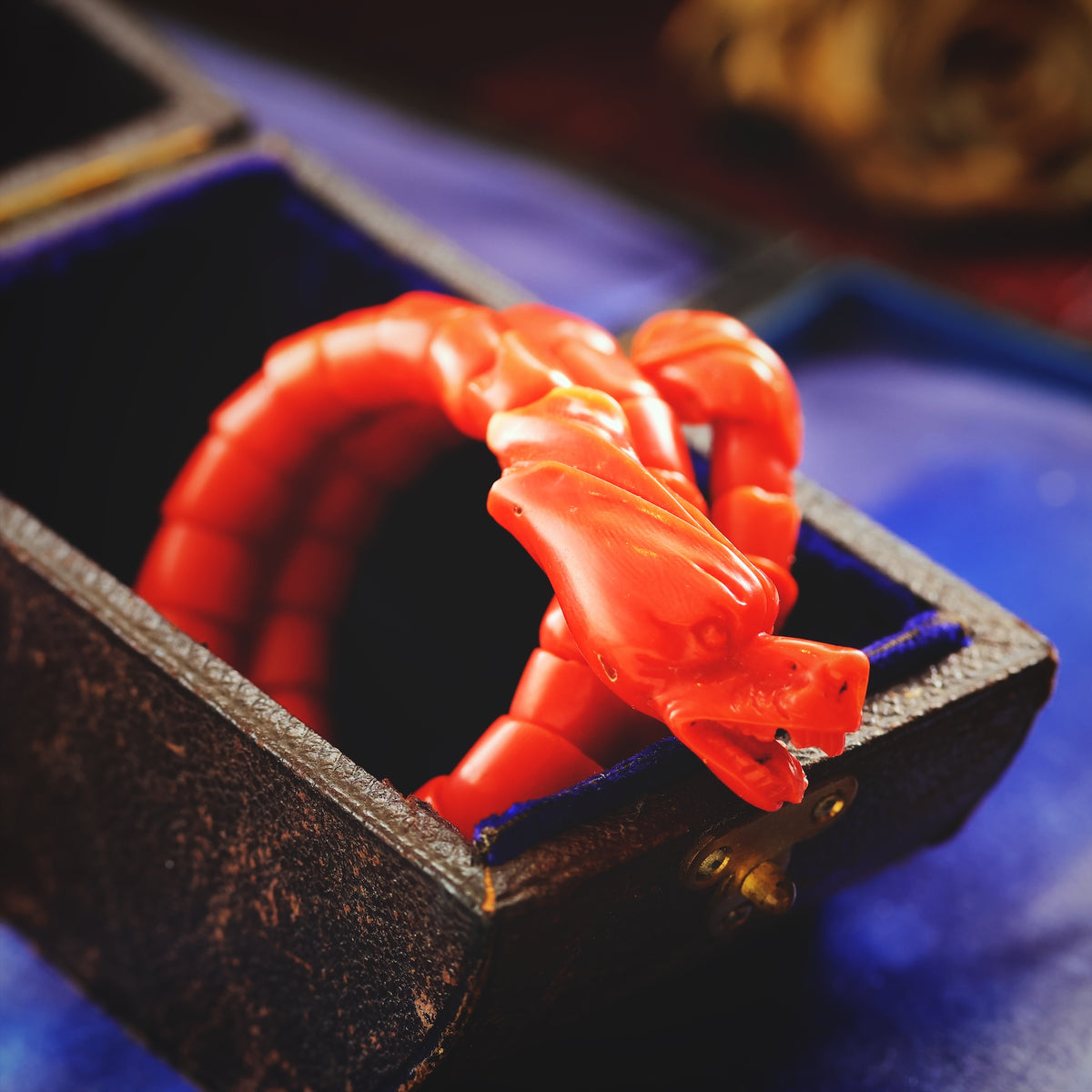 Scarce Mid Victorian Coral Serpent Bracelet