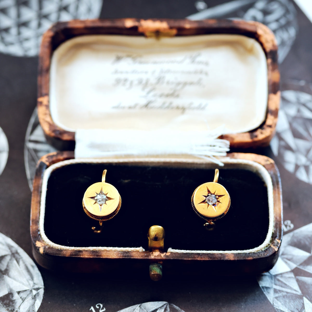 Antique Victorian Diamond Gypsy Star Earrings