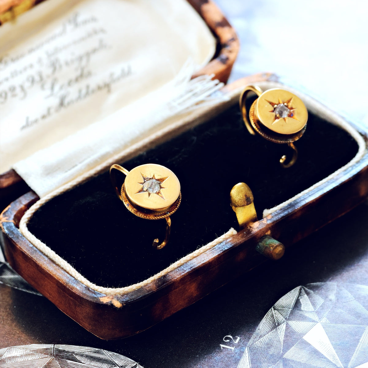 Antique Victorian Diamond Gypsy Star Earrings