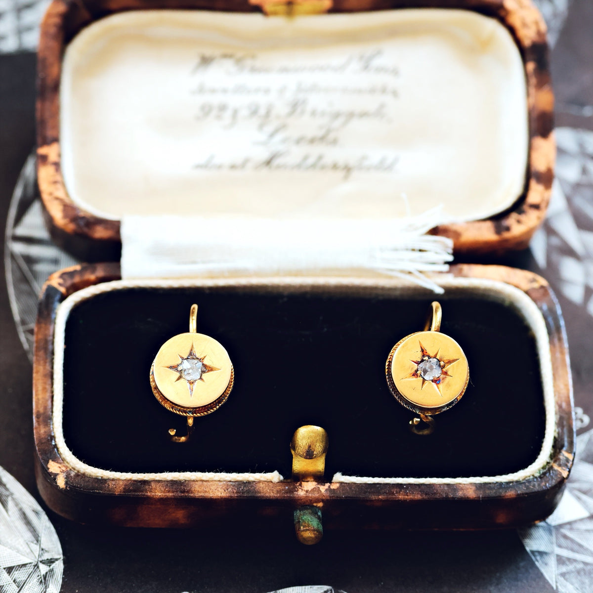 Antique Victorian Diamond Gypsy Star Earrings