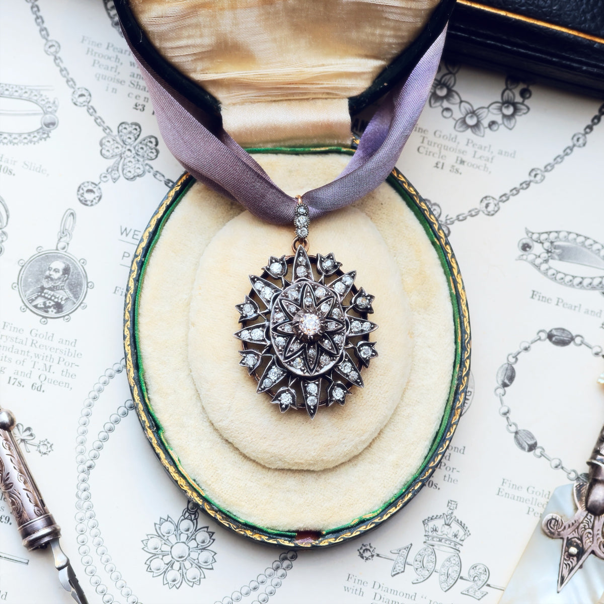 Regal Victorian Diamond Star Brooch/Pendant