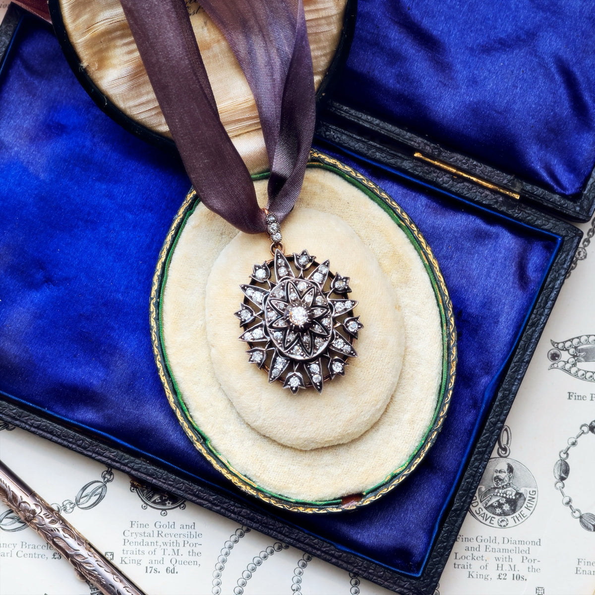 Regal Victorian Diamond Star Brooch/Pendant