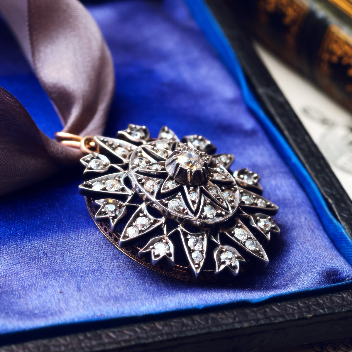 Regal Victorian Diamond Star Brooch/Pendant