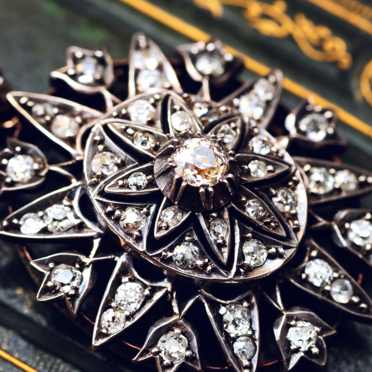 Regal Victorian Diamond Star Brooch/Pendant