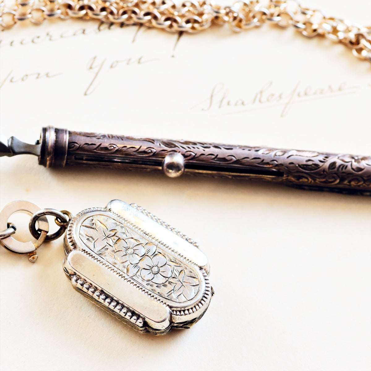 Antique Victorian Era Silver Aesthetic Revival Locket