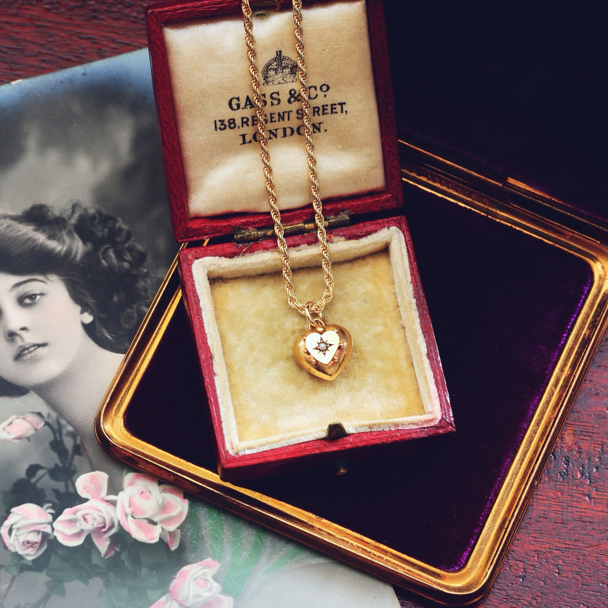 Keepsake Antique Victorian Gold & Pearl Heart Pendant