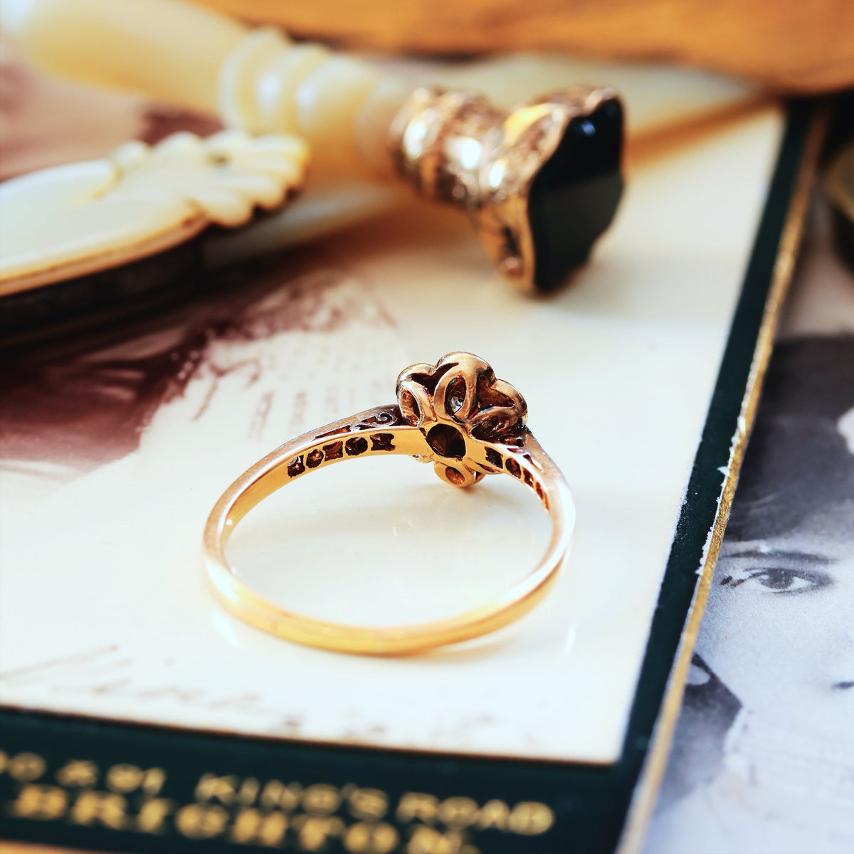 Antique Romance Diamond & Wild Pearl Ring