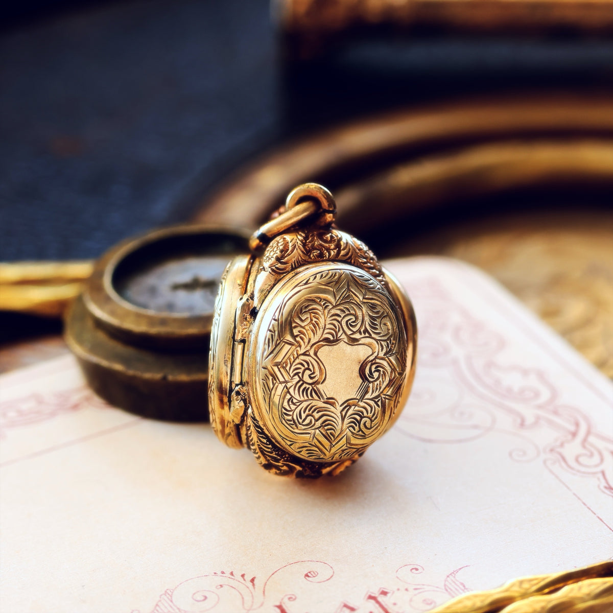 Victorian Gothic! Antique Family Locket & Chain