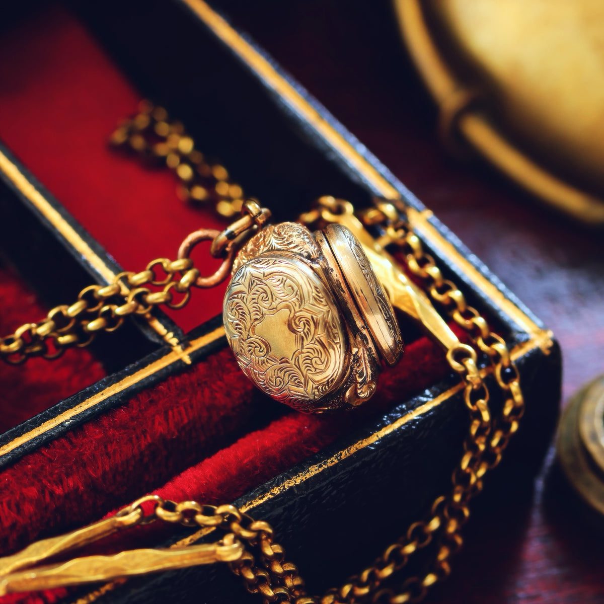 Victorian Gothic! Antique Family Locket & Chain