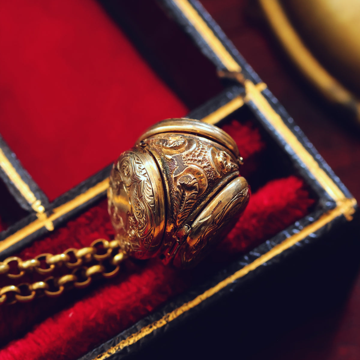 Victorian Gothic! Antique Family Locket & Chain