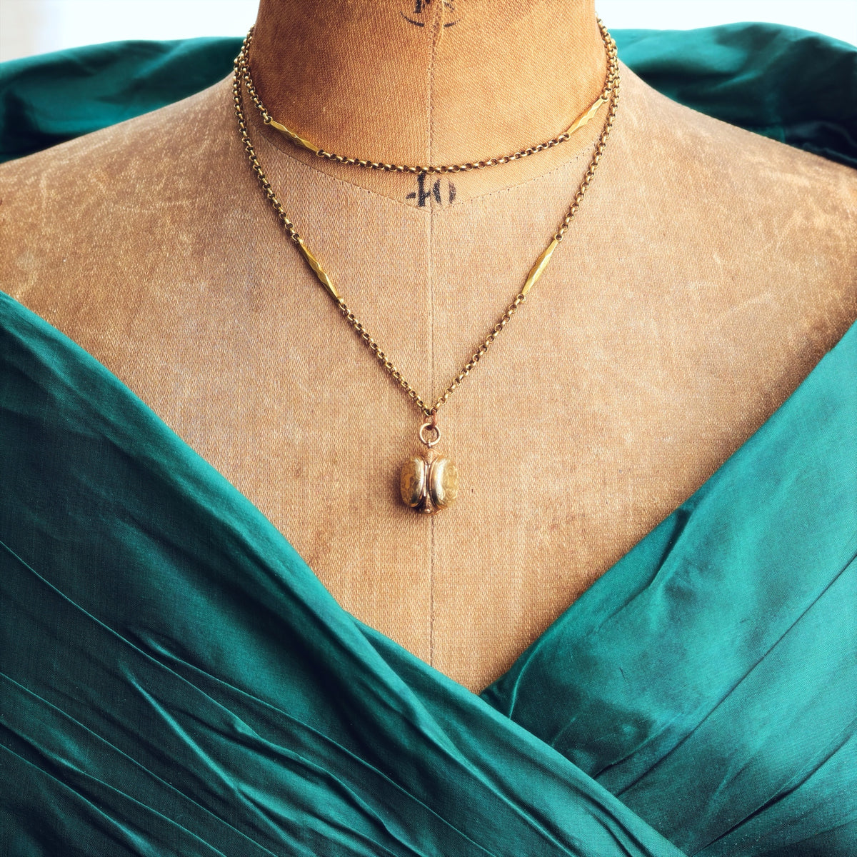 Victorian Gothic! Antique Family Locket & Chain