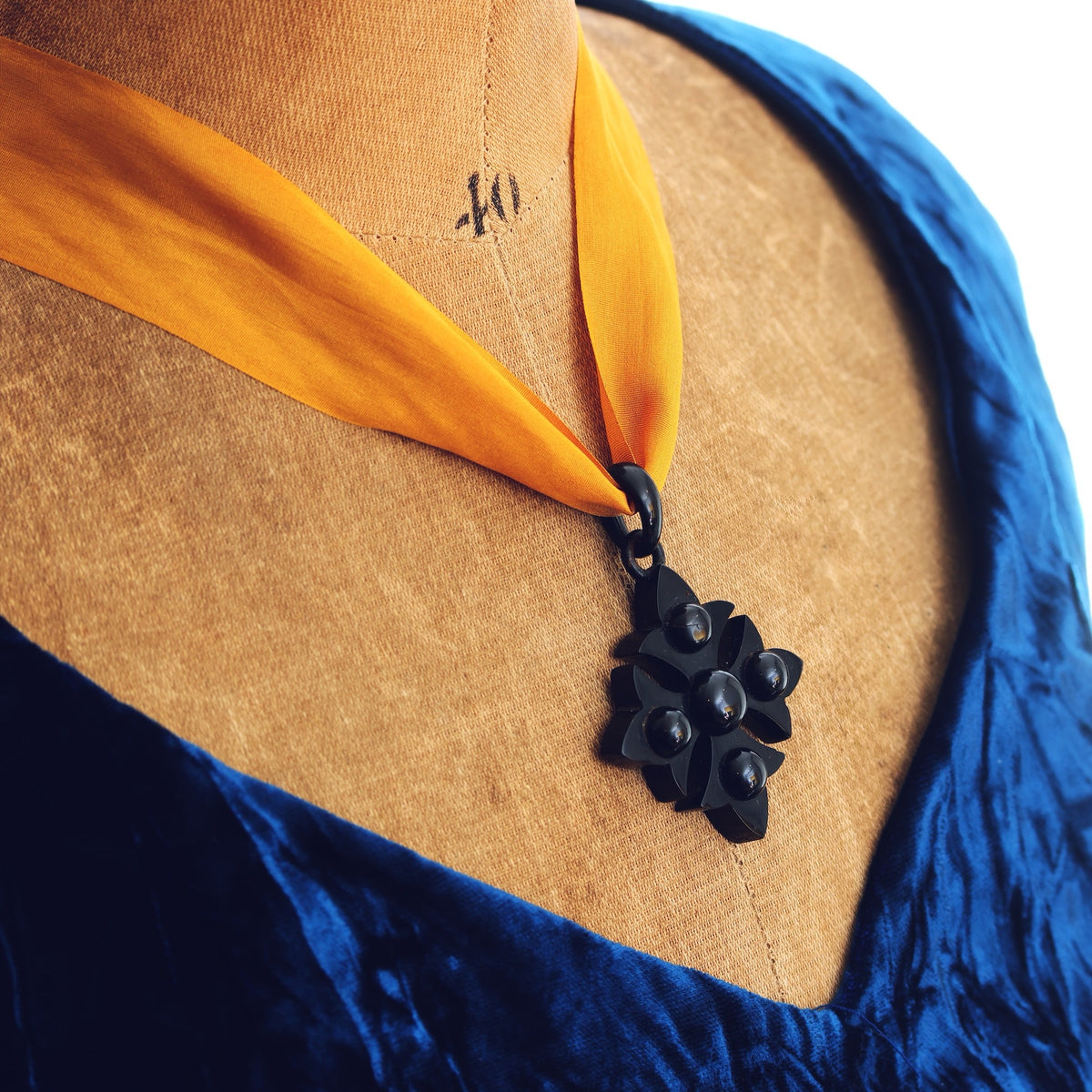 Victorian Gothic! Scarce Whitby Jet Maltese Cross Pendant