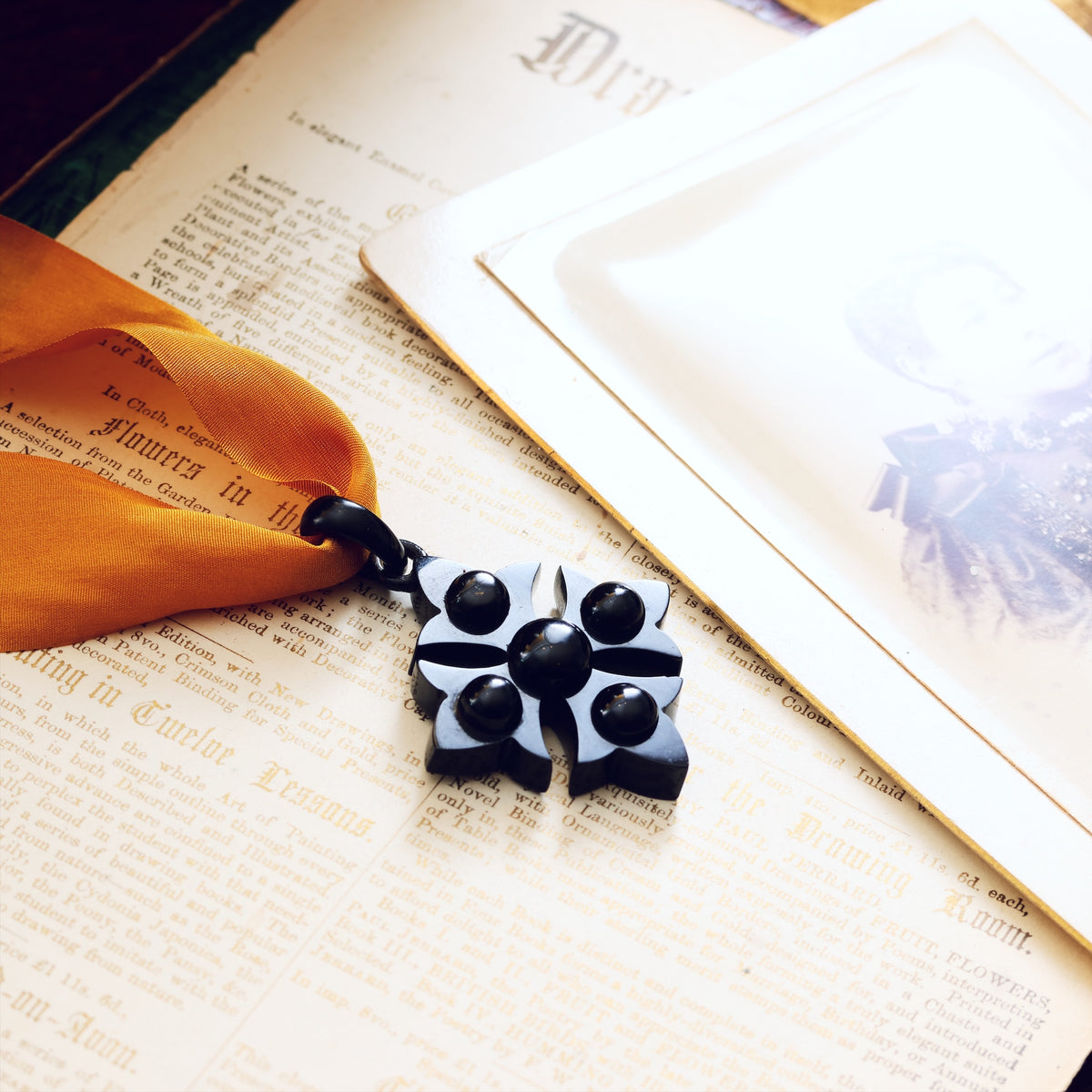 Victorian Gothic! Scarce Whitby Jet Maltese Cross Pendant