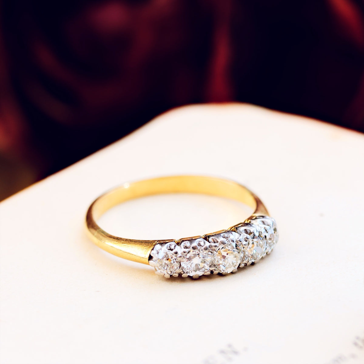 Antique Victorian Hand Cut Diamond Engagement Ring