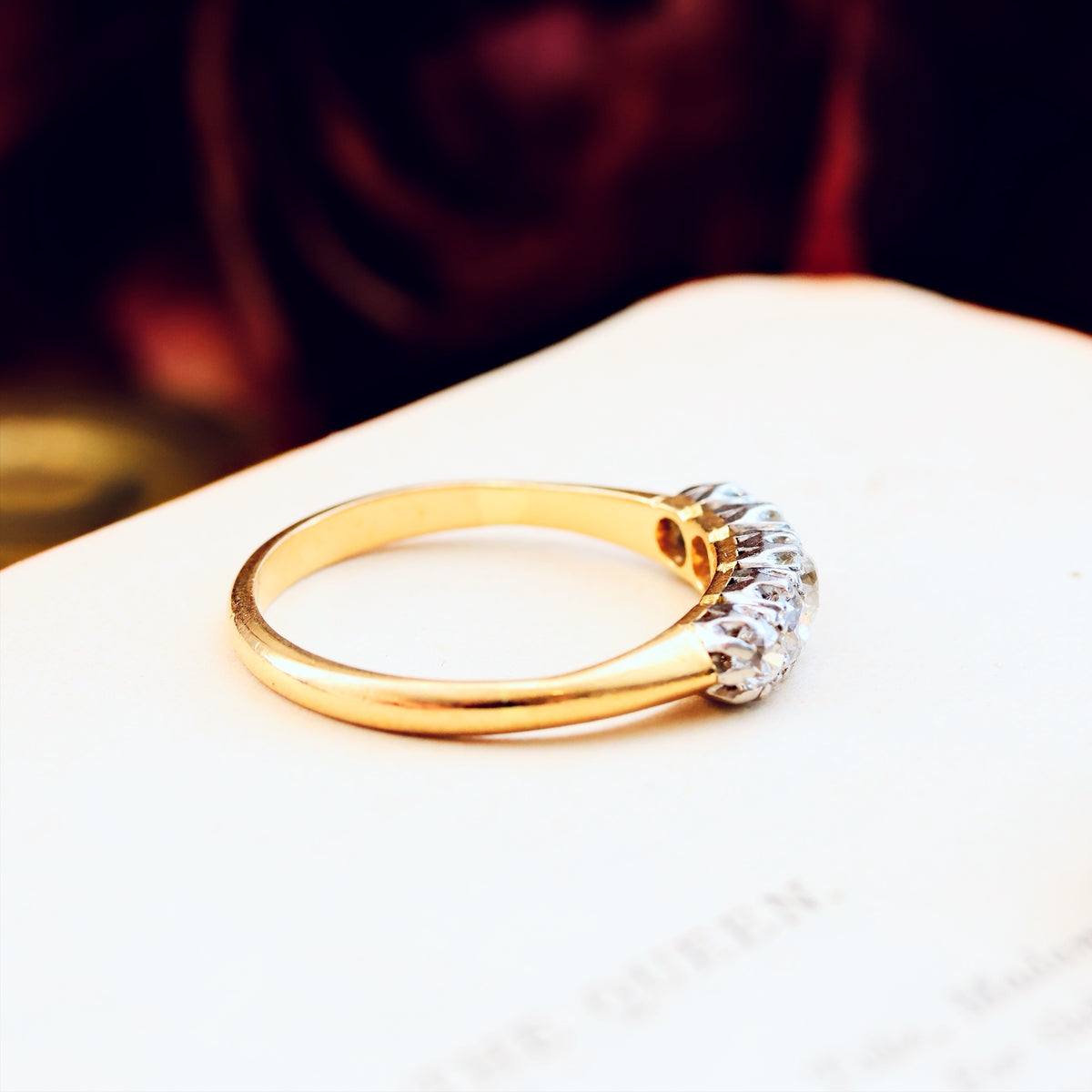 Antique Victorian Hand Cut Diamond Engagement Ring