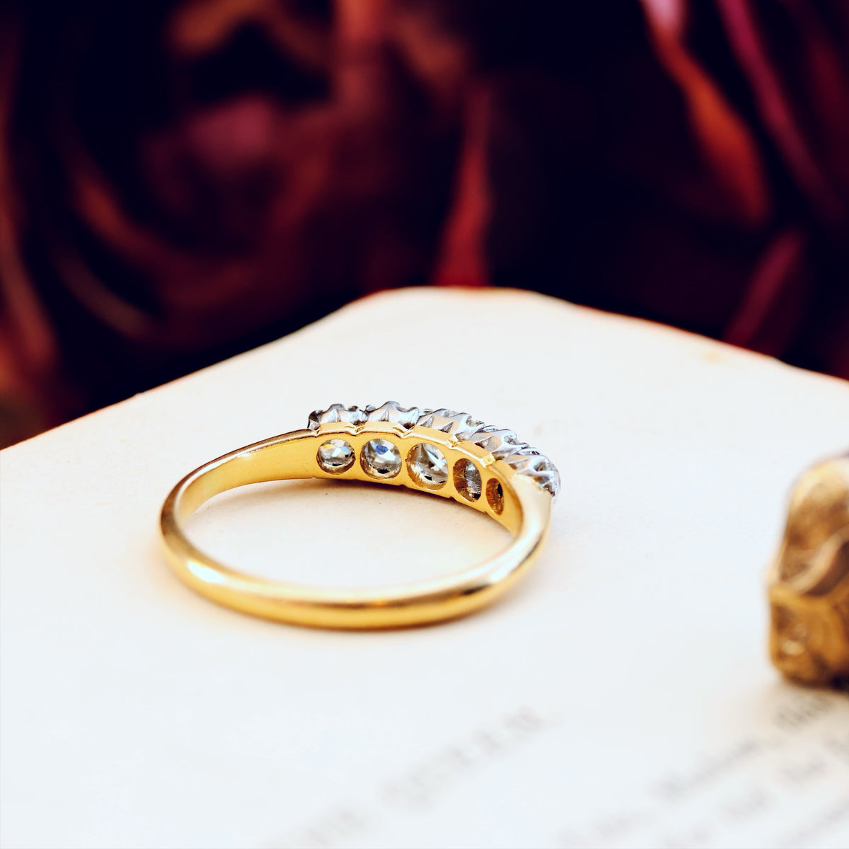 Antique Victorian Hand Cut Diamond Engagement Ring