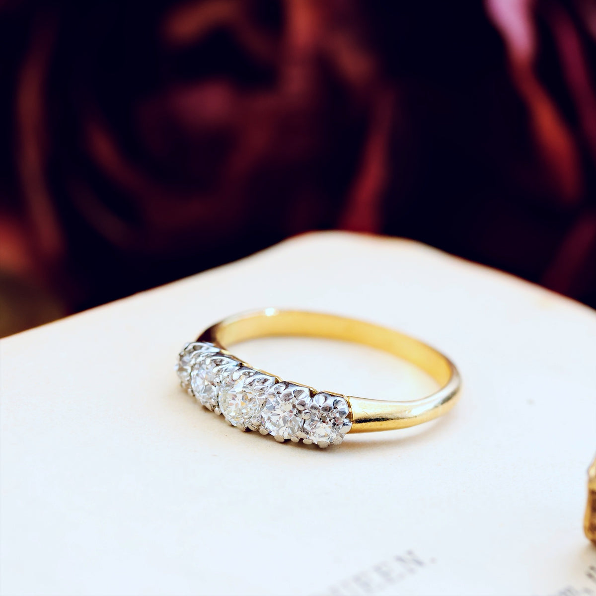 Antique Victorian Hand Cut Diamond Engagement Ring