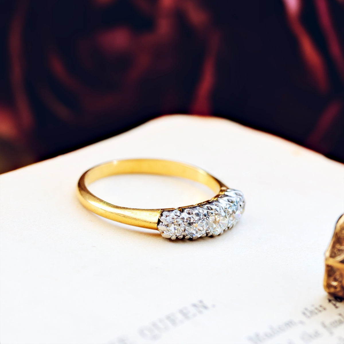 Antique Victorian Hand Cut Diamond Engagement Ring