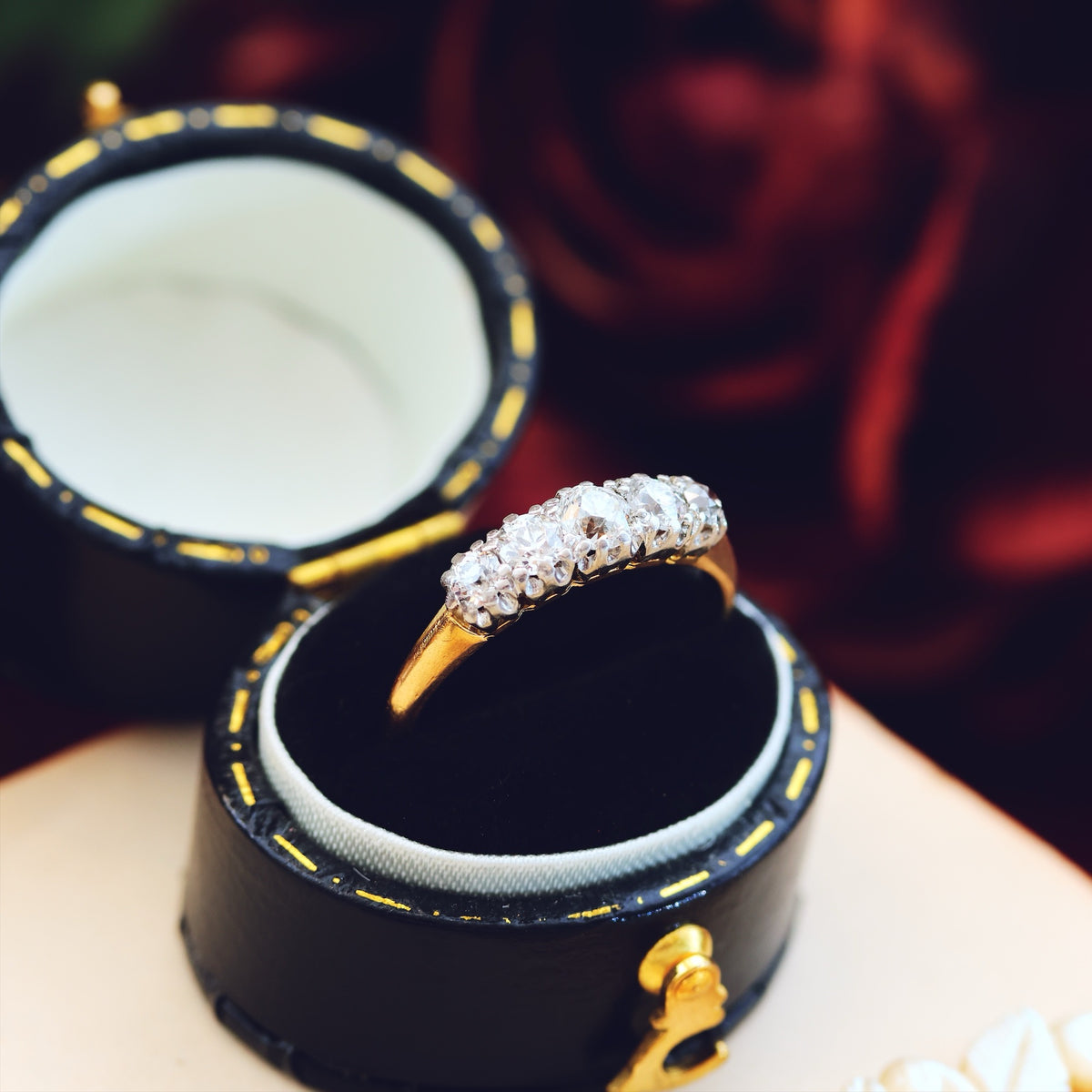 Antique Victorian Hand Cut Diamond Engagement Ring