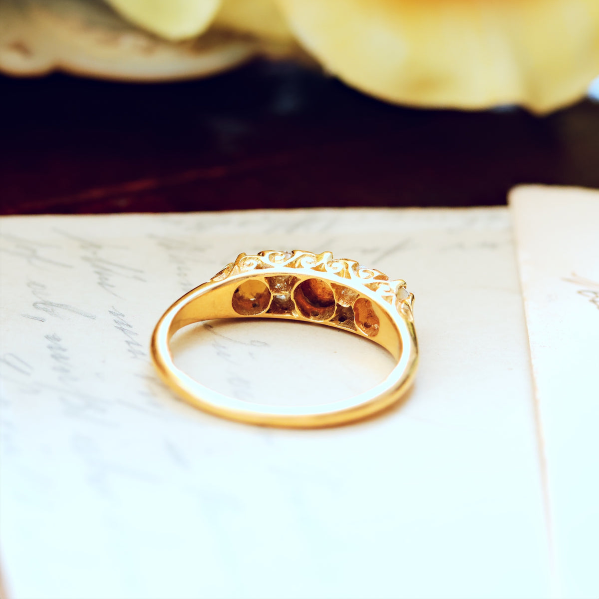 Late Victorian Hand Diamond & Pearl Engagement Ring