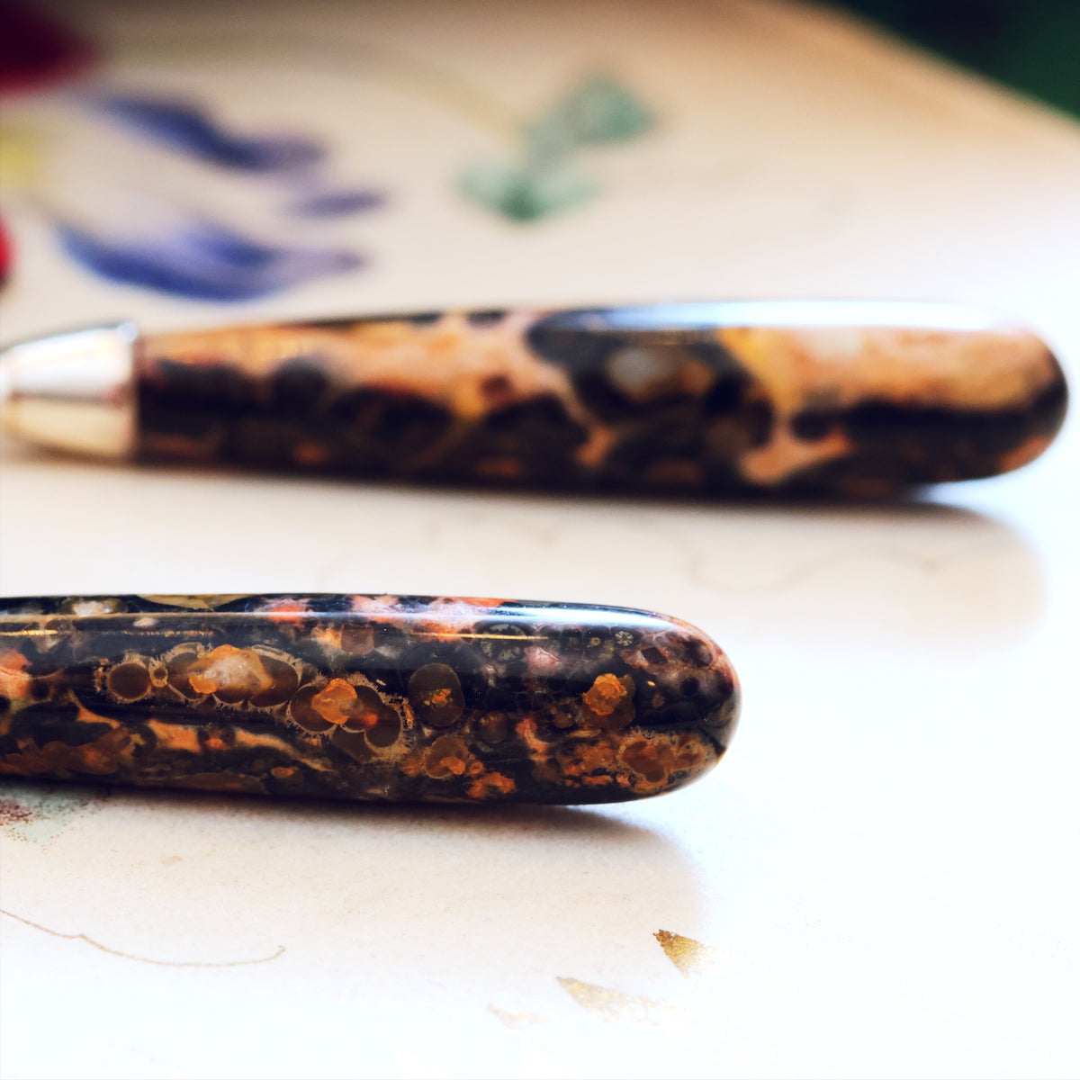 Vintage Leopard Skin Jasper Drop Earrings