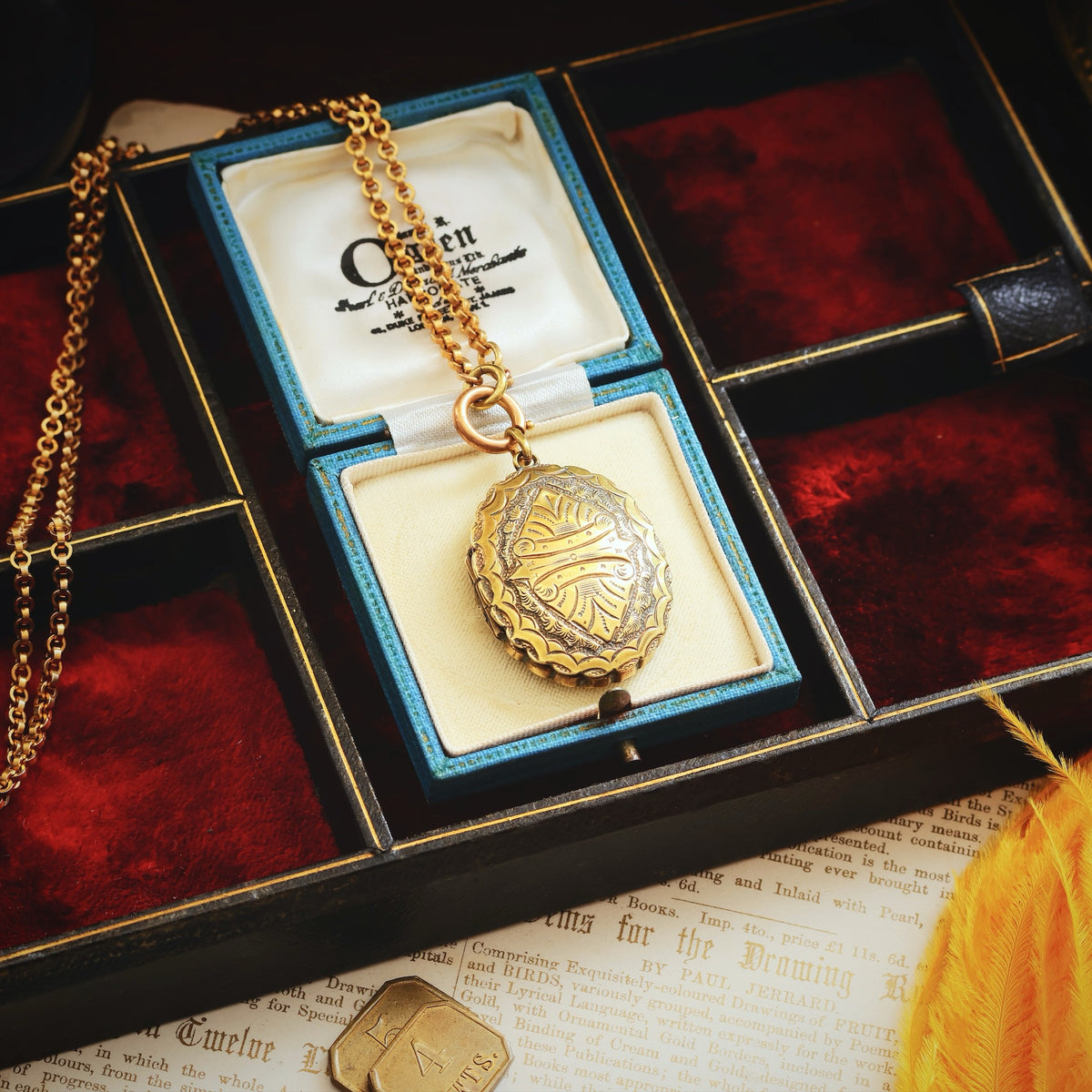 Impressive Antique Victorian Locket & Chain