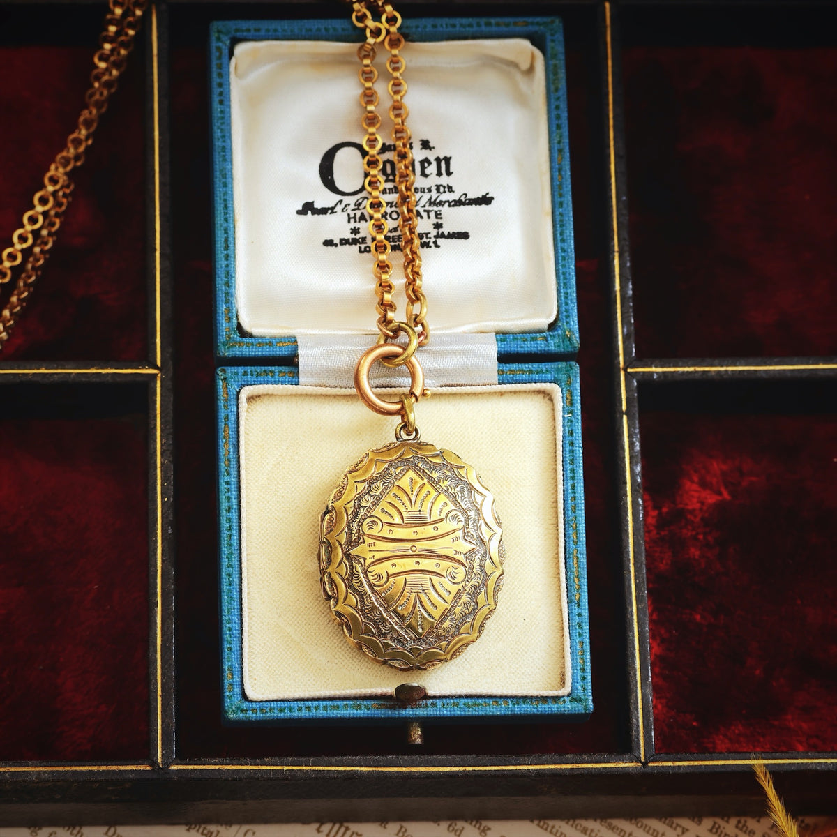 Impressive Antique Victorian Locket & Chain