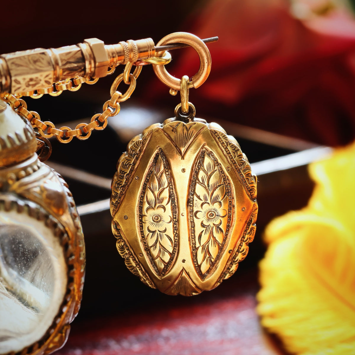 Impressive Antique Victorian Locket & Chain