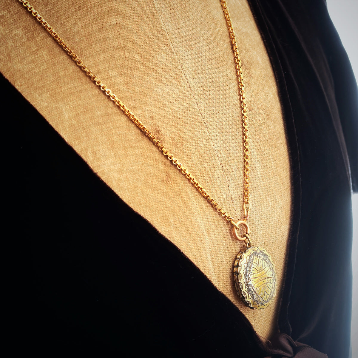 Impressive Antique Victorian Locket & Chain