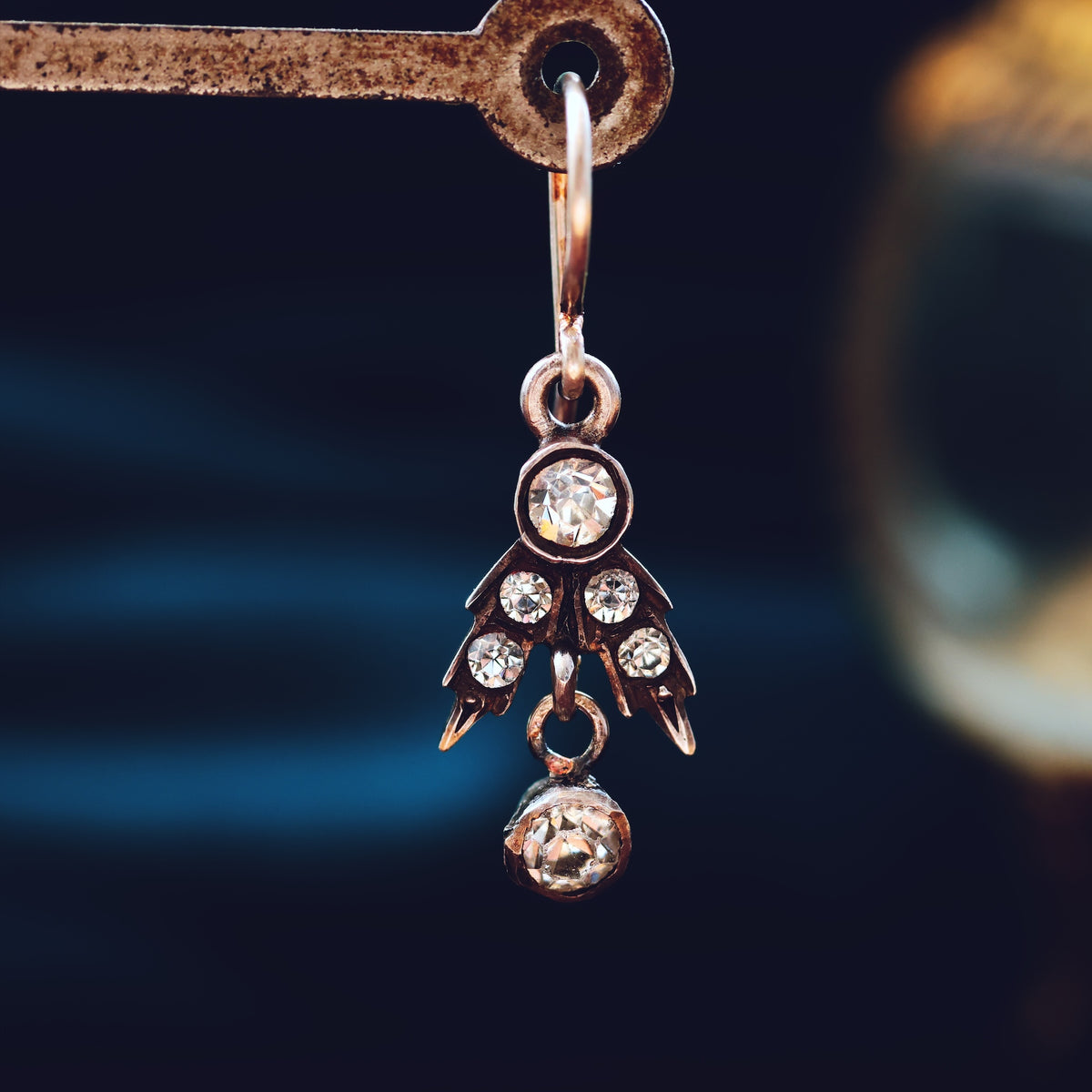 Victorian Paste & Silver Drop Earrings